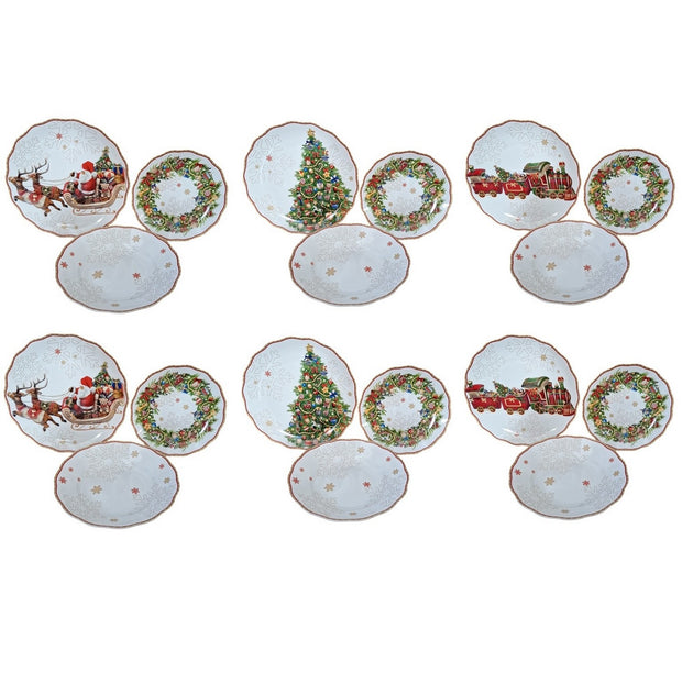 18-Piece Christmas Tableware Set - Festive Dining for 6 🎄🍽️