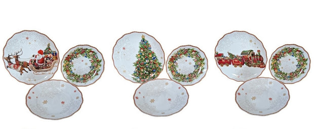 18-Piece Christmas Tableware Set - Festive Dining for 6 🎄🍽️