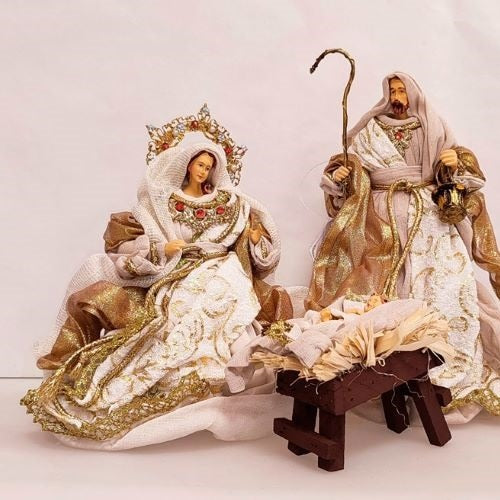 Golden Nativity Scene - Ivory & Gold Royal Christmas Collection 👑✨