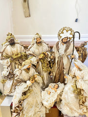 Golden Nativity Scene - Ivory & Gold Royal Christmas Collection 👑✨