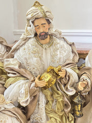 Golden Nativity Scene - Ivory & Gold Royal Christmas Collection 👑✨