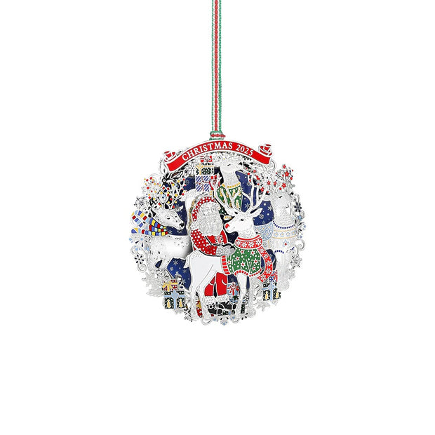Santa's Reindeer Christmas Bauble - 3D Enamel Collectible Decoration 🦌🎄