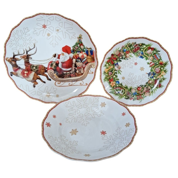 18-Piece Christmas Tableware Set - Festive Dining for 6 🎄🍽️