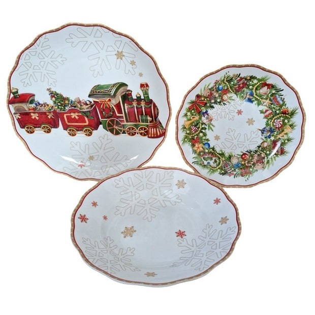 18-Piece Christmas Tableware Set - Festive Dining for 6 🎄🍽️