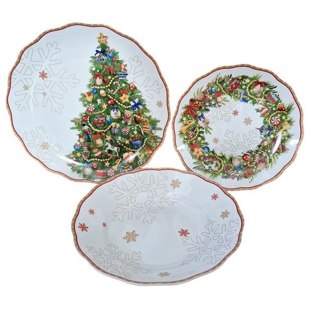 18-Piece Christmas Tableware Set - Festive Dining for 6 🎄🍽️