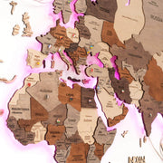 3D Wooden World Map Wall Art - Interactive Traveler's Decor 🗺️✨