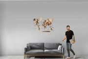 3D Wooden World Map Wall Art - Interactive Traveler's Decor 🗺️✨