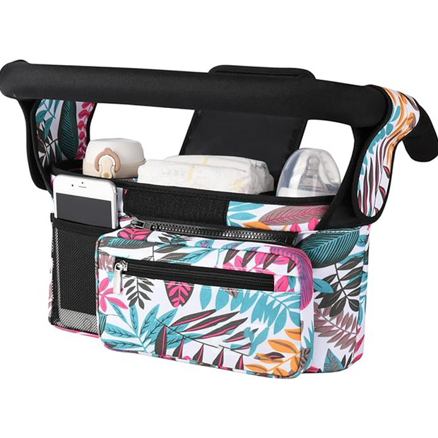 Universal Stroller Organizer – Cup Holder & Phone Bag, Fits Most Strollers